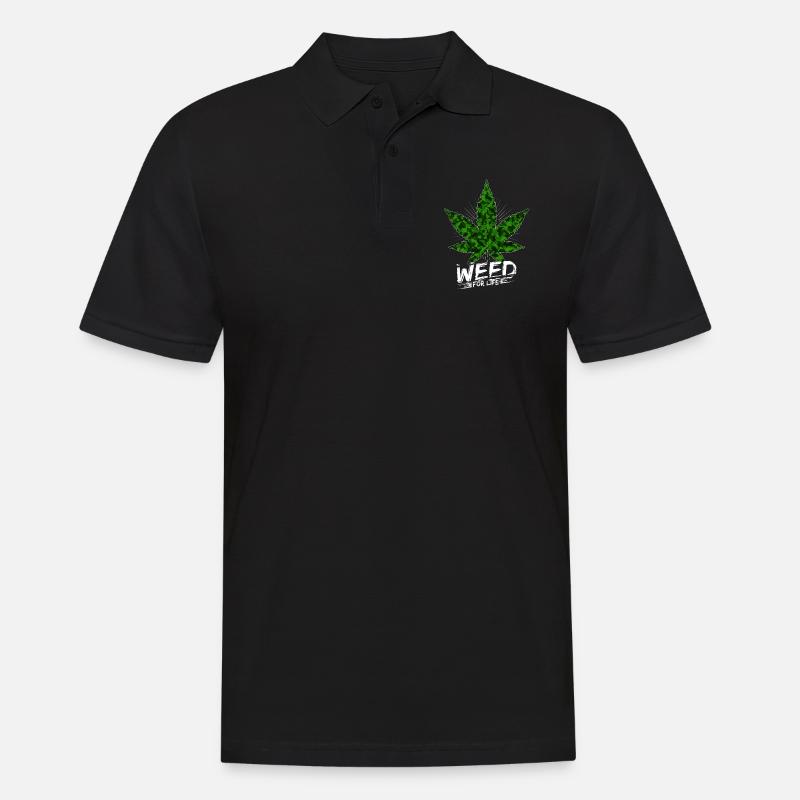 Weed - Männer Poloshirt - Schwarz