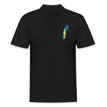 Schweden Flagge Land - Männer Poloshirt - Schwarz - Vorne - Kai (181cm)
