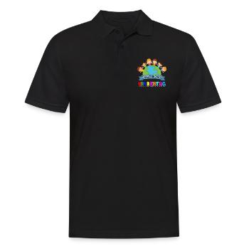 International Kindertag Kinder Kind Welt Frieden - Männer Poloshirt - Schwarz - Vorne - Kai (181cm)
