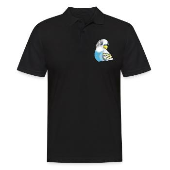 Belle conception de perruche bleue - Polo Homme - noir - Devant - Kai (181cm)
