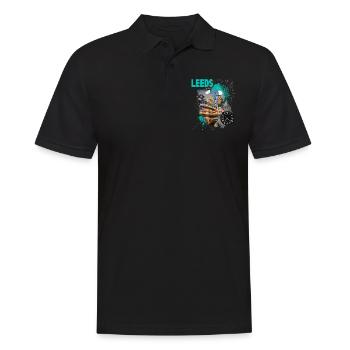 Leeds Angleterre UK City Skyline Vintage Rétro - Polo Homme - noir - Devant - Kai (181cm)
