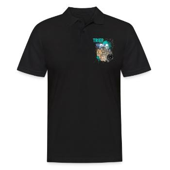 Trier Germany City Skyline Vintage Retro - Men's Polo Shirt - black - Front - Kai (181cm)