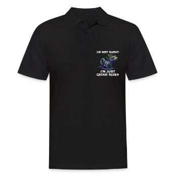 "I'm Not Short, I'm Just Gecko Sized" Cute Gecko - Men's Polo Shirt - black - Front - Kai (181cm)