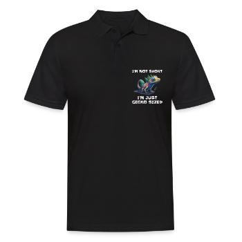 "I'm Not Short, I'm Just Gecko Sized" Cute Gecko - Men's Polo Shirt - black - Front - Kai (181cm)