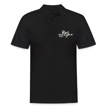 offline Hundepfote Motiv - Männer Poloshirt - Schwarz - Vorne - Kai (181cm)