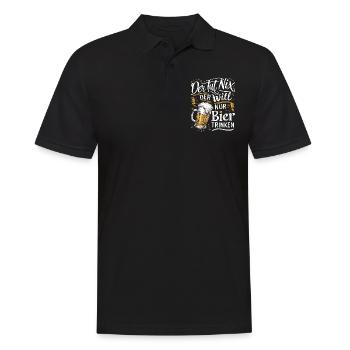 Il ne fait rien, il veut juste boire de la bière - Polo Homme - noir - Devant - Kai (181cm)