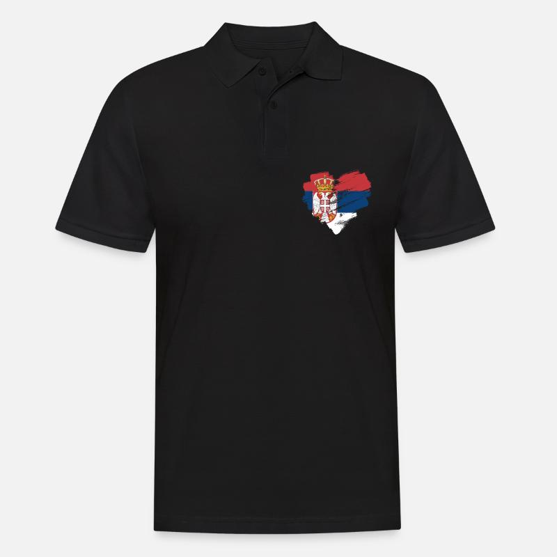 Serbien - Männer Poloshirt - Schwarz