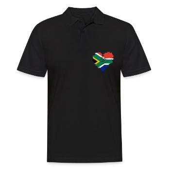 Südafrika - Männer Poloshirt - Schwarz - Vorne - Kai (181cm)