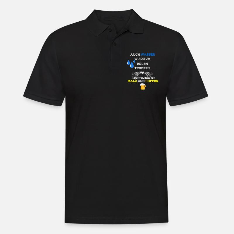Bier Spruch - Männer Poloshirt - Schwarz
