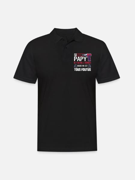 si papy ne peux pas le réparer humour bricolage - Polo Homme - noir