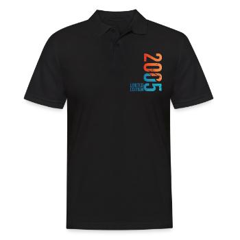 18e anniversaire garçon fille 18 ans 2005 drôle - Polo Homme - noir - Devant - Kai (181cm)