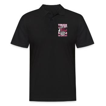 Barrel Racing Tough genug, um ein Barrel Racer zu sein - Männer Poloshirt - Schwarz - Vorne - Kai (181cm)
