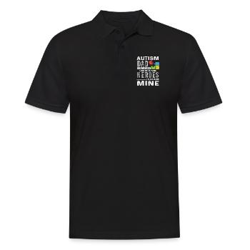 Sensibilisation à l'autisme Papa autisme - Polo Homme - noir - Devant - Kai (181cm)