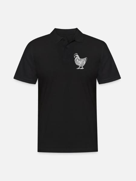 Chicken Chicken Floral Pattern - Men's Polo Shirt - black