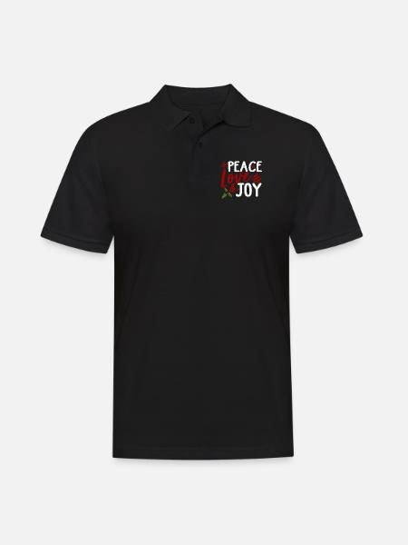 Christmas Peace Love Joy - Men's Polo Shirt - black