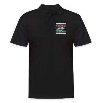 Funny Christmas Is Magical - Men's Polo Shirt - black - Front - Kai (181cm)