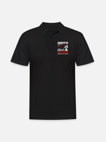 Christmas Badminton Merry Christ Smash - Men's Polo Shirt - black