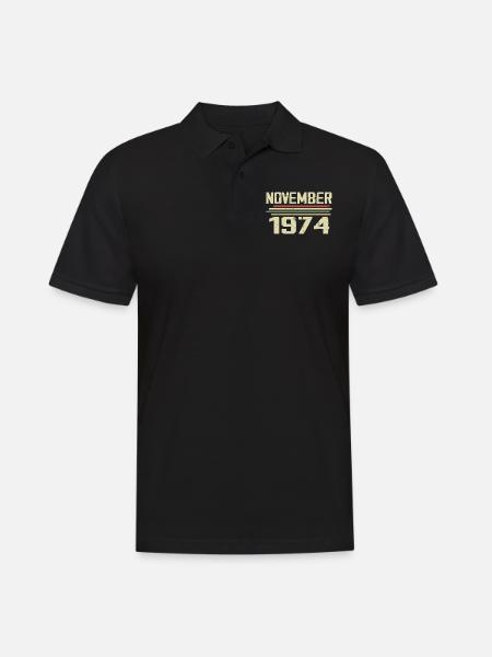 Vintage November 1974 Vintage Retro November 1974 - Men's Polo Shirt - black