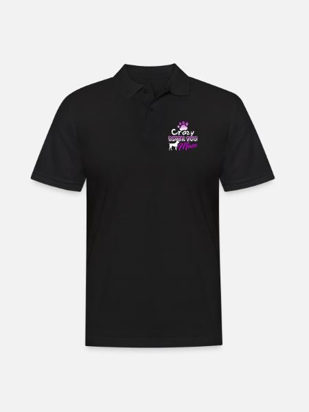 Crazy Boxer Dog Mom - Men's Polo Shirt - black