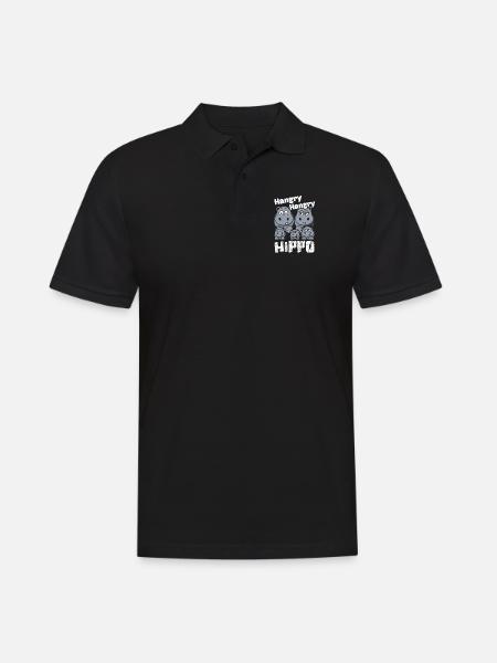 Funny Hangry Hippo - Men's Polo Shirt - black