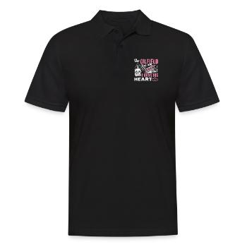 The Oilfield Has My Daddy I Have His Heart - Men's Polo Shirt - black - Front - Kai (181cm)