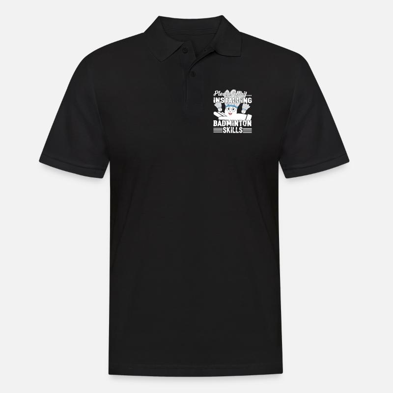 Please Wait Installing Badminton - Men's Polo Shirt - black