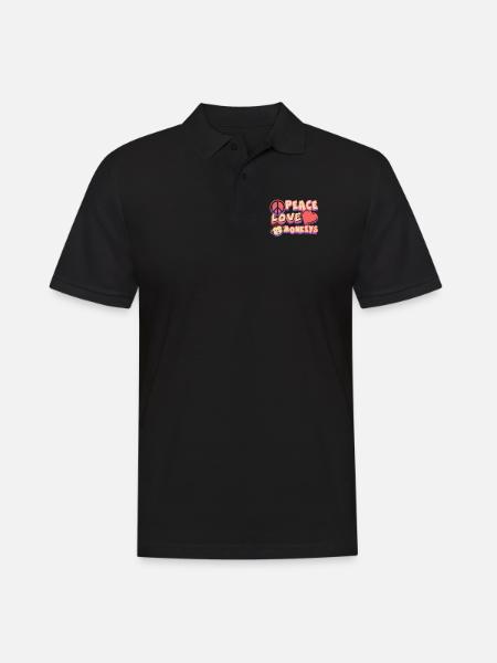 Peace Love Monkeys Tee - Men's Polo Shirt - black