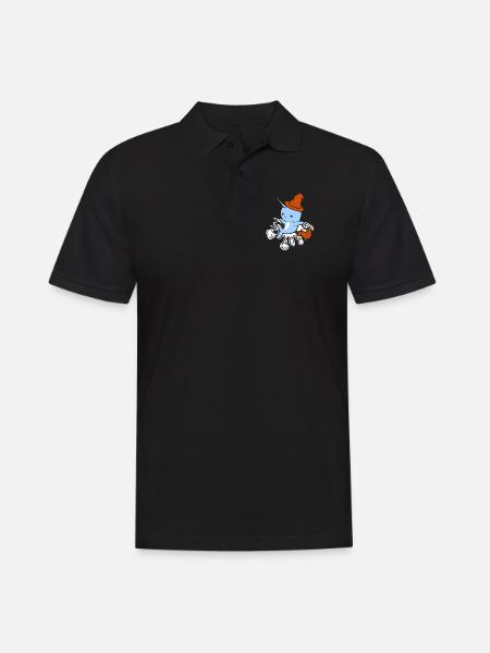 Funny Witch Narwhal Gifts - Men's Polo Shirt - black