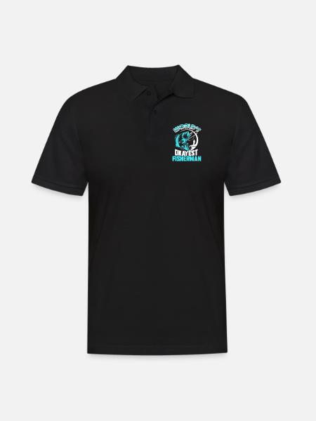 Fisherman World's Okayest Fisherman - Men's Polo Shirt - black