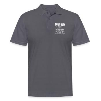Butcher Definition - Men's Polo Shirt - charcoal grey - Front - Nico (186cm)