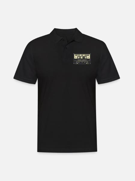 Retro cassette tape 1980's vintage 1980's birthday 1980's - Men's Polo Shirt - black
