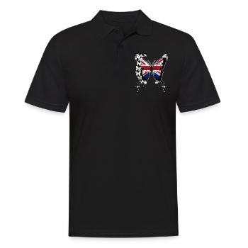 Schmetterling Union Jack - Männer Poloshirt - Schwarz - Vorne - Kai (181cm)