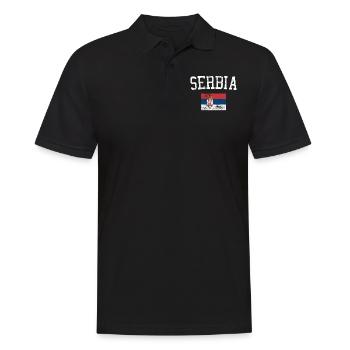 Serbien - Männer Poloshirt - Schwarz - Vorne - Kai (181cm)