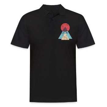 Montagnes soleil nature résumé - Polo Homme - noir - Devant - Kai (181cm)