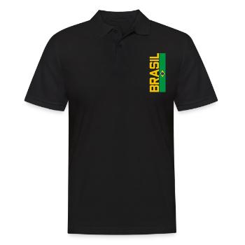 Retro Brasilien Trikot - Männer Poloshirt - Schwarz - Vorne - Kai (181cm)