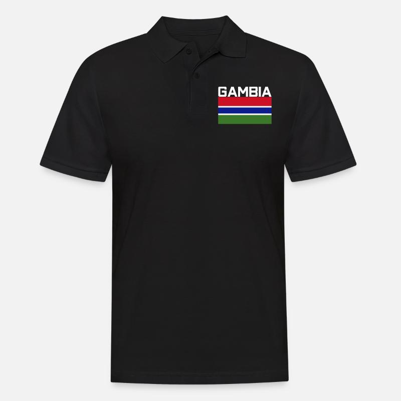 Gambia TShirt - Männer Poloshirt - Schwarz