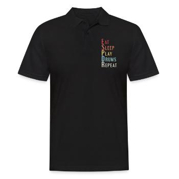 Eat Sleep Drums - Männer Poloshirt - Schwarz - Vorne - Kai (181cm)