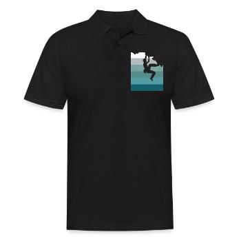 Klettern Bouldern - Männer Poloshirt - Schwarz - Vorne - Kai (181cm)