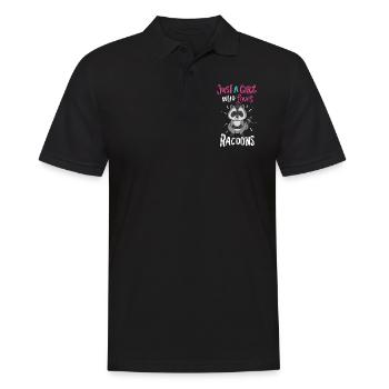Waschbären - Männer Poloshirt - Schwarz - Vorne - Kai (181cm)