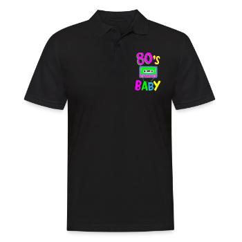 Années 80 - Polo Homme - noir - Devant - Kai (181cm)