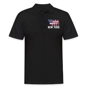 New York USA - Polo Homme - noir - Devant - Kai (181cm)