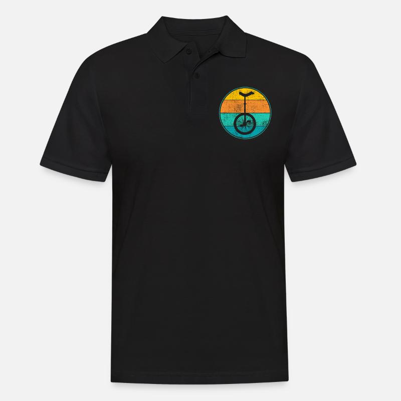 Einrad - Männer Poloshirt - Schwarz