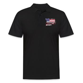 Drapeau USA USA - Polo Homme - noir - Devant - Kai (181cm)