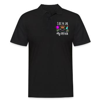 Gartenarbeit - Männer Poloshirt - Schwarz - Vorne - Kai (181cm)