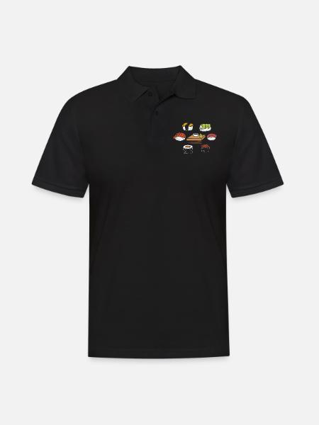 Sushi - Männer Poloshirt - Schwarz
