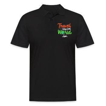 World Travel - Men's Polo Shirt - black - Front - Kai (181cm)