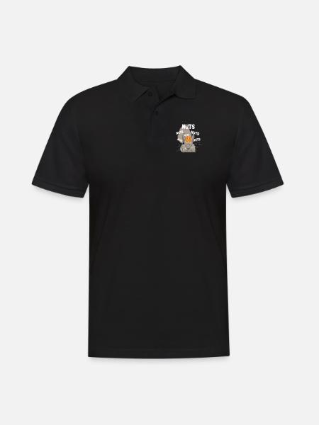 Nuts Brain Fuchshörnchen Grauhörnchen Squirrel - Männer Poloshirt - Schwarz