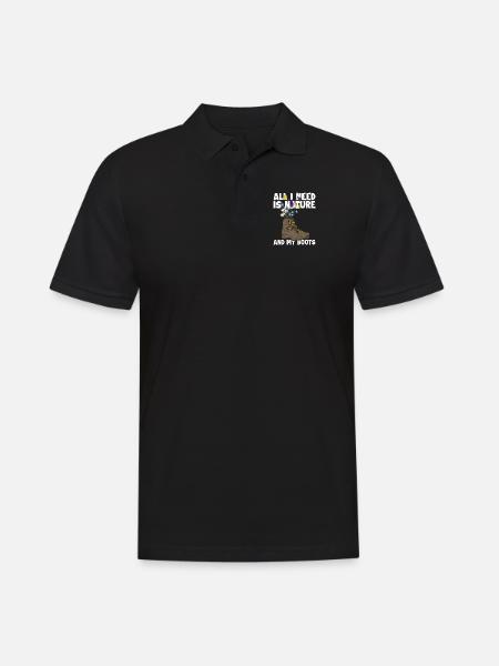 Nature And My Boots Hiking Trekking Mountain Hiking - Men's Polo Shirt - black