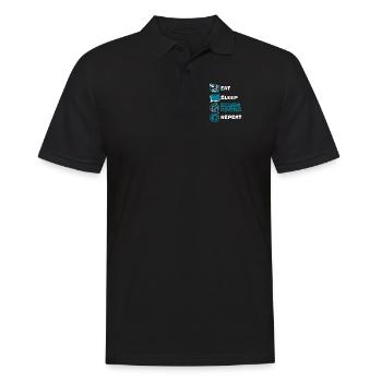 Eat Sleep Diving Repeat Diver Mask - Men's Polo Shirt - black - Front - Kai (181cm)