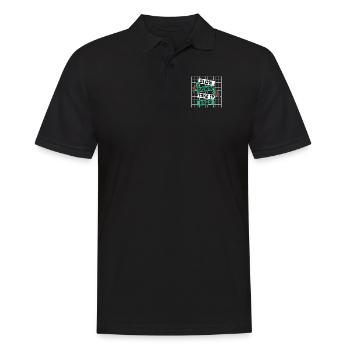Slow Down Take It Easy Riesenschildkröte - Männer Poloshirt - Schwarz - Vorne - Kai (181cm)